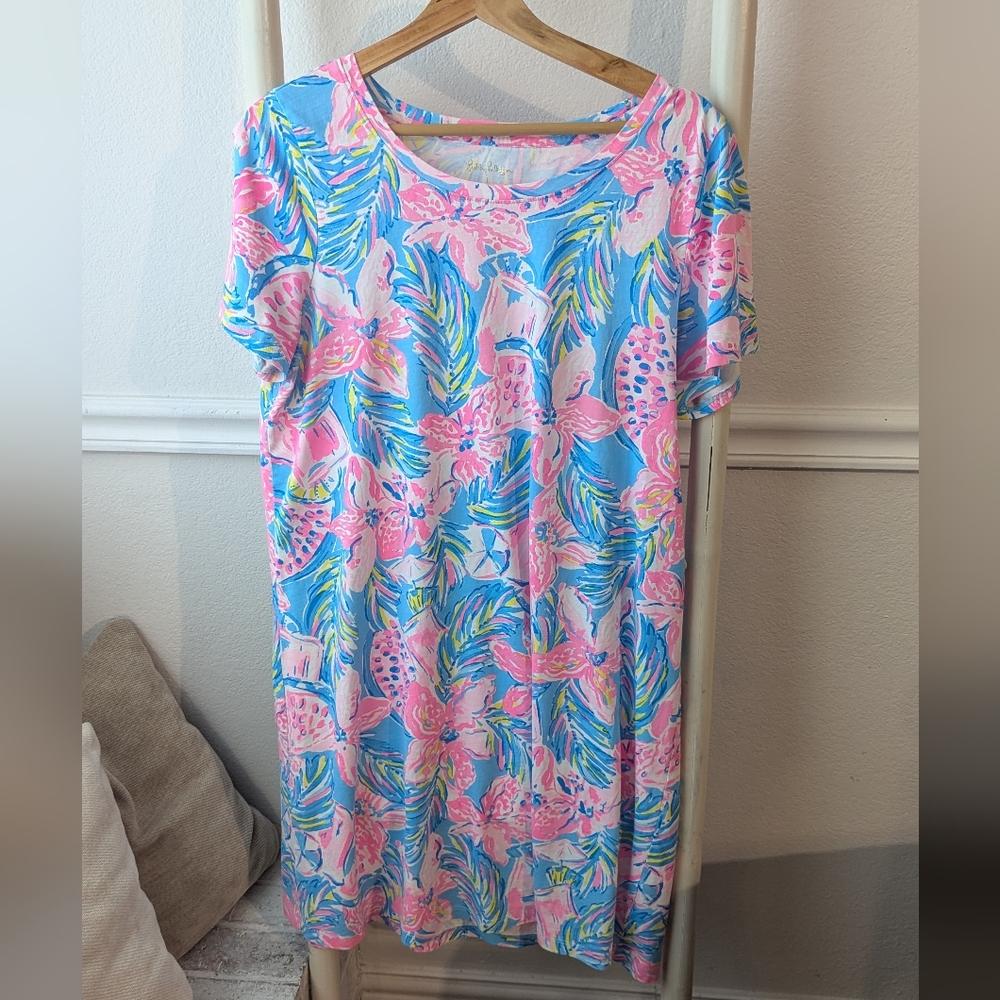 Lilly Pulitzer Pink and Blue Floral Dress